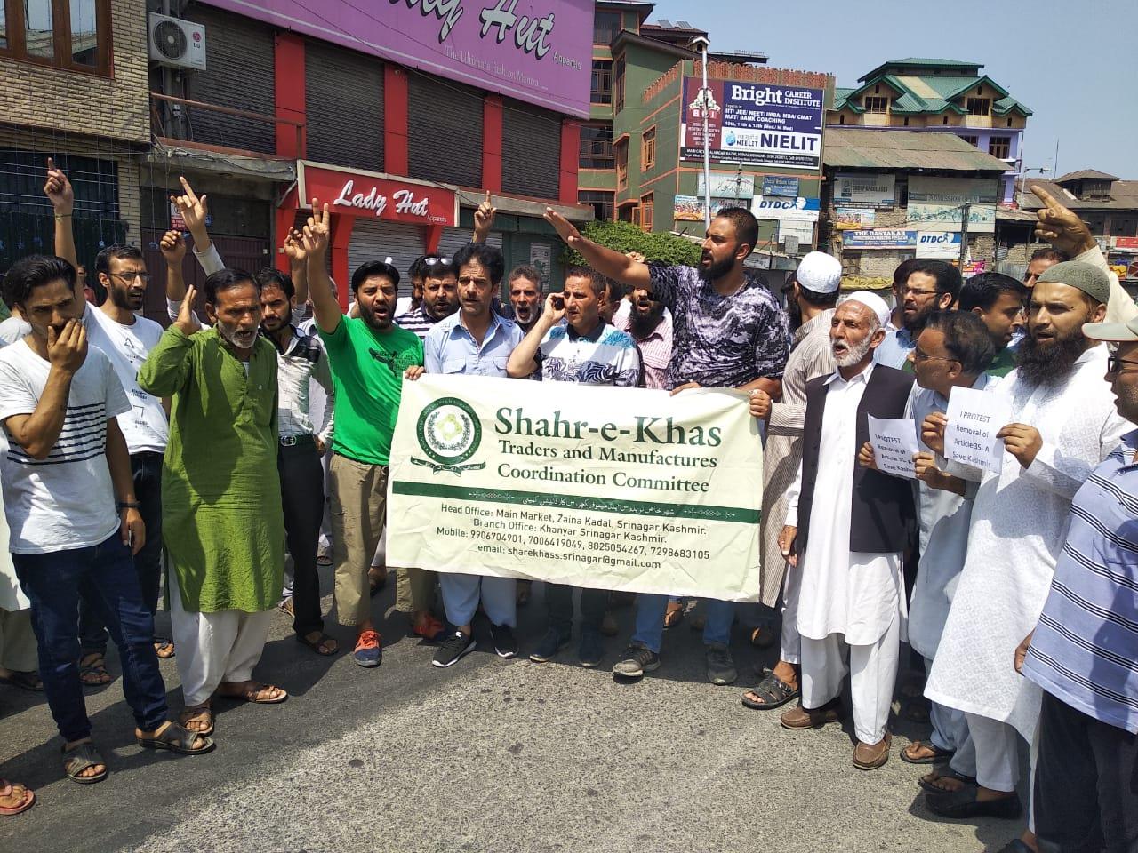 Article 35-A: Downtown traders hold demos